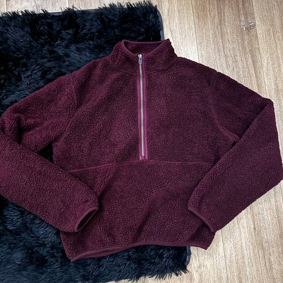 Burgundy Teddy hoodie - Picture 1 of 2